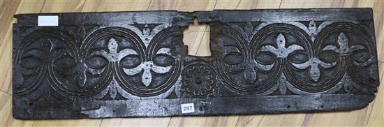 A French carved oak coffer front 1550-1650